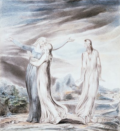 Naomi entreating Ruth and Orpah to return to the land of Moab by William Blake