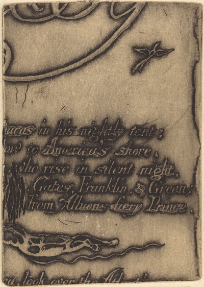 Restrike from fragment of cancelled plate for "A Prophecy" by William Blake