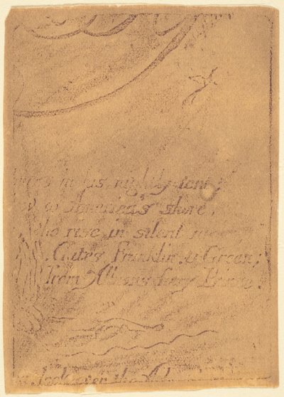 Restrike from fragment of cancelled plate for "A Prophecy" by William Blake