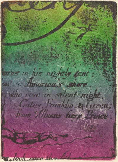 Restrike from Fragment of Cancelled Plate for A Prophecy by William Blake