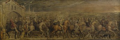 Sir Jeffrey Chaucer and the Nine and Twenty Pilgrims on Their Journey to Canterbury by William Blake