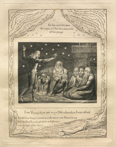 The Book of Job: Pl. 12, I am Young and Ye are Very Old Wherefore I was Afraid by William Blake