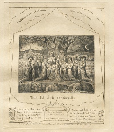 The Book of Job: Pl. 1, Thus did Job continually by William Blake