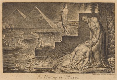 The Hiding of Moses by William Blake
