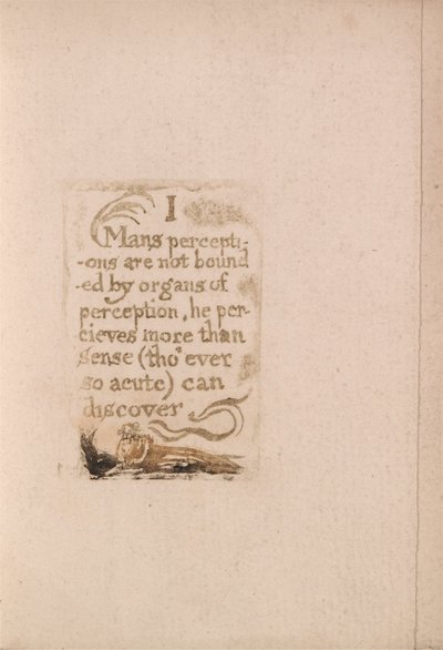 There Is No Natural Religion, Plate 10, I Mans perceptions are not bounded . . . .  (Bentley b3) by William Blake