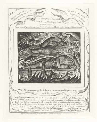 With Dreams Upon My Bed Thou Scarest Me & Affrightest Me with Visions by William Blake