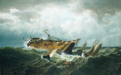 Shipwreck off Nantucket (Wreck off Nantucket after a Storm) by William Bradford