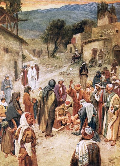 Jesus about to heal a boy from whom his disciples had failed to cast out a devil by William Brassey Hole