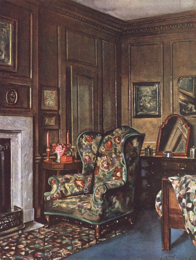 Interior Decoration: A Bedroom with Brown Walls Enlivened by Bright Colour by William Bruce Ellis Ranken