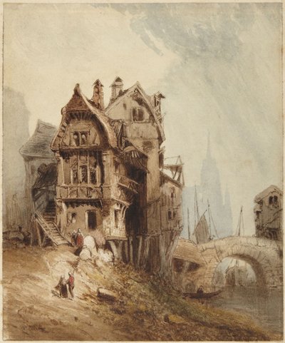 Houses on the River by William Callow