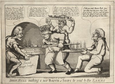 John Bull Making a New Batch of Ships to Send to the Lakes by William Charles