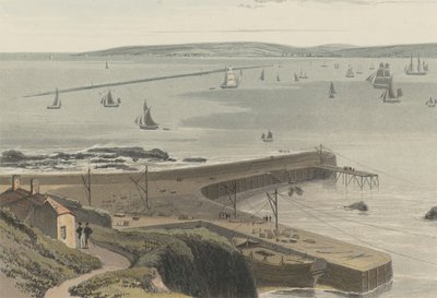 Quay at Straddon Point Near Plymouth by William Daniell
