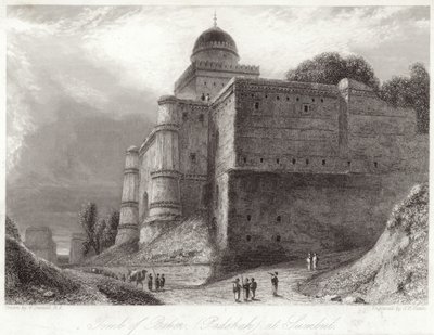 Tomb of Baber at Sumbul Babur by William Daniell