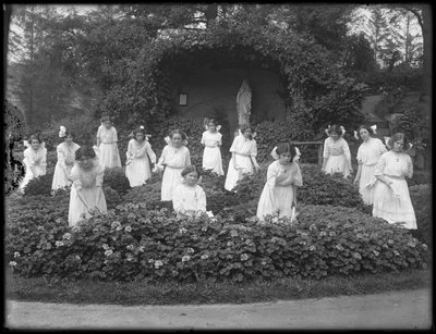 Graduating Class of Girls from the Roman Catholic Orphan Asylum in the Flower Garden, in Front of the Virgin Mary