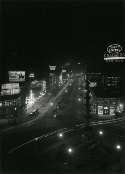 Night View in Columbus Circle by William Davis Hassler
