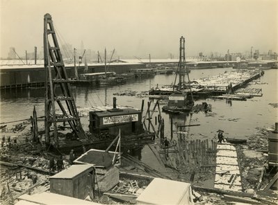Unidentified industrial waterfront site by William Davis Hassler