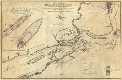 Course of Delaware River from Philadelphia to Chester by William Faden