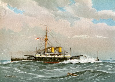 HMS Rodney, Royal Navy 1st class battleship by William Frederick Mitchell