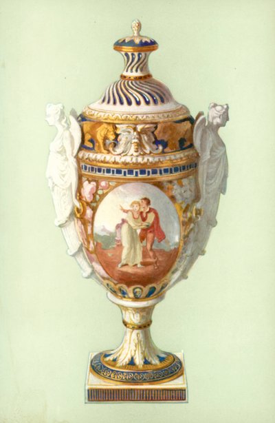 Vase, Chelsea-Derby, with Biscuit Handles by William Gibb