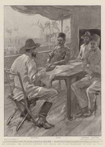 At Fashoda, the Meeting between the Sirdar and Major Marchand on the SS Dal by William Hatherell