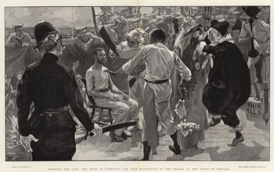 Crossing the Line, the Duke of Cornwall and York submitting to the Ordeal at the Court of Neptune by William Hatherell
