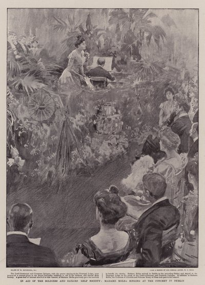 In Aid of the Soldiers and Sailors Help Society, Madame Melba Singing at the Concert in Dublin by William Hatherell