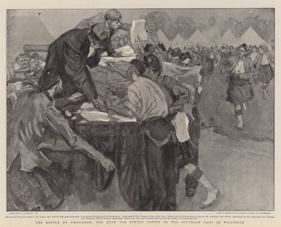 The Battle of Omdurman, the Rush for Sunday Papers in the Southern Camp in Wiltshire by William Hatherell