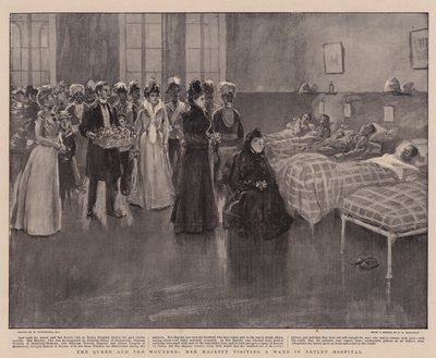 The Queen and the Wounded, Her Majesty Visiting a Ward in Netley Hospital by William Hatherell
