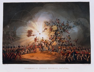 Storming of Ciudad Rodrigo, engraved by Thomas Sutherland by William Heath