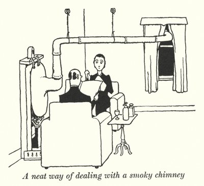 A Neat Way of Dealing with a Smoky Chimney by William Heath Robinson
