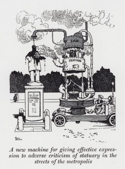 A New Machine for Giving Effective Expression to Adverse Criticism of Statuary in the Streets of the Metropolis by William Heath Robinson