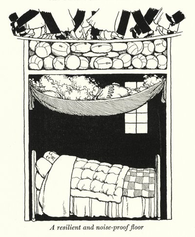 A resilient and noise-proof floor by William Heath Robinson