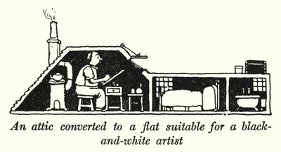 An Attic Converted to a Flat Suitable for a Black-and-White Artist by William Heath Robinson