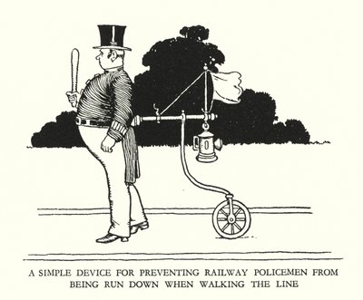 Illustration for Railway Ribaldry by W Heath Robinson by William Heath Robinson