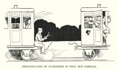Illustration for Railway Ribaldry by W Heath Robinson by William Heath Robinson
