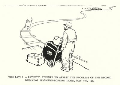 Illustration for Railway Ribaldry by W Heath Robinson by William Heath Robinson