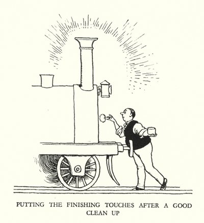 Illustration for Railway Ribaldry by W Heath Robinson by William Heath Robinson
