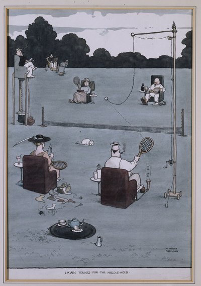 Lawn Tennis for the Middle Aged by William Heath Robinson