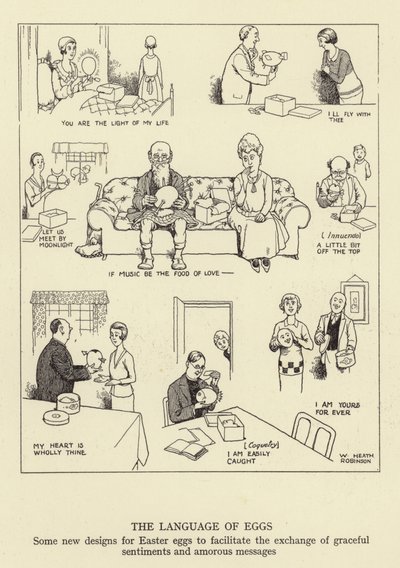 The Language of Eggs, Some New Designs for Easter Eggs to Facilitate the Exchange of Graceful Sentiments and Amorous Messages by William Heath Robinson