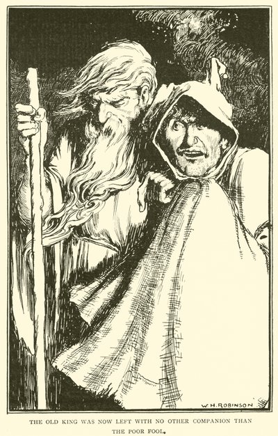 The old King was now left with no other companion than the poor fool by William Heath Robinson