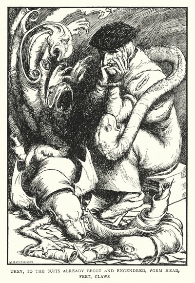 They, to the suits already begot and engendered, form head, feet, claws by William Heath Robinson