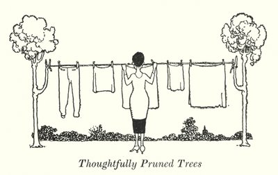 Thoughtfully Pruned Trees by William Heath Robinson