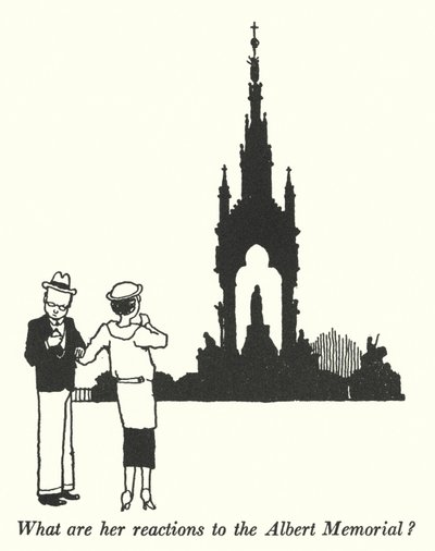 What are her reactions to the Albert Memorial? by William Heath Robinson