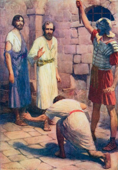 Paul and Silas in Prison by William Henry (after) Margetson