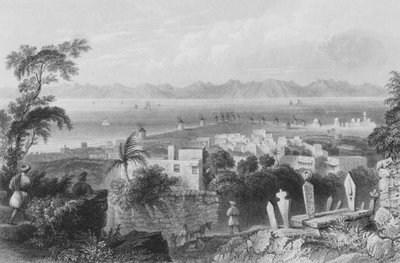Rhodes, the Ancient Dodanim, with the Channel between the Island and Asia Minor by William Henry Bartlett