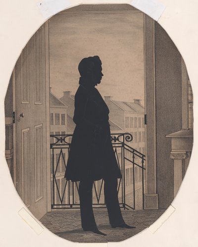 Silhouette of a Young Man Before an Open Window, Facing Right by William Henry Brown