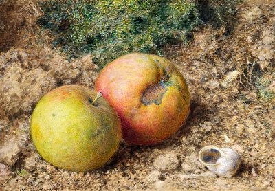 Still Life with Two Apples and a Snail Shell by William Henry Hunt