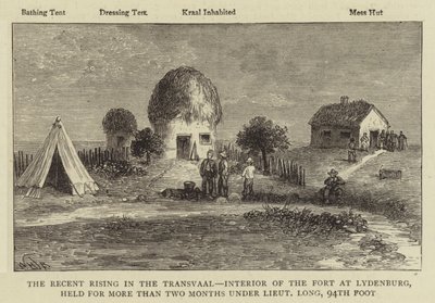 The Recent Rising in the Transvaal, Interior of the Fort at Lydenburg, held for more than Two Months under Lieutenant Long, 94th Foot by William Henry James Boot