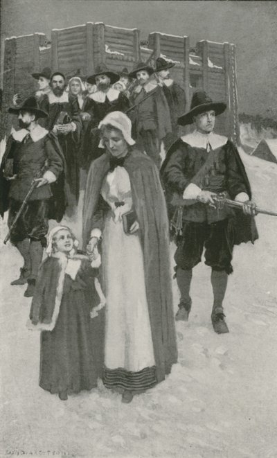 Sabbath-Day with the Pilgrim Fathers at Their First Settlement in New Plymouth by William Henry Margetson
