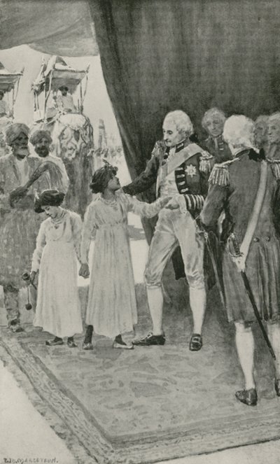 The Sons of Sultan Tippu are received by Lord Cornwallis as Hostages by William Henry Margetson